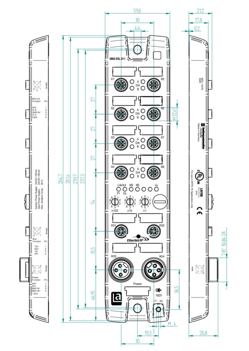 0980 esl 811 eip 16di m12 r ethernet ip belden