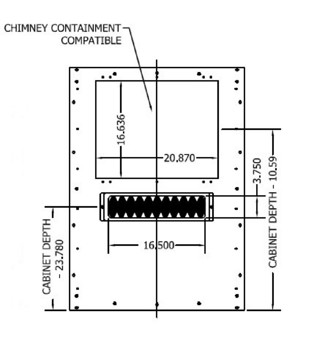 XHM Heat Containment Ready w/Brush Top Panel - Cabinet Individual ...